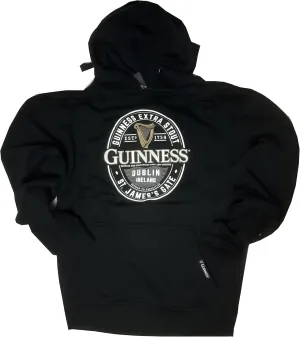 Guinness Black Label St. James Gate Hoodie (Black, X-Large)