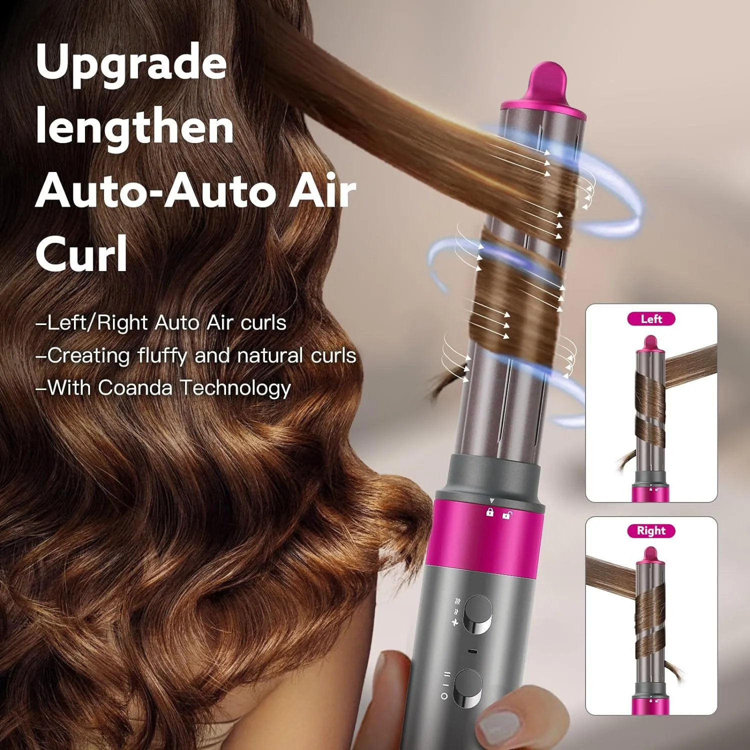 Hair Dryer Brush, webeauty 5 in 1 One Step Professional Hot Air Brush Set for Fast Drying, Curling Drying, Straightening Combing, Hair Styler [Ceramic Coating] [Negative Ion] 110000 RPM (Grey Red)