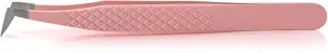 Hair Removal Tweezers Eyelash tweezers pink stainless steel professional super hard high-precision eyelash tweezers eyelash extension kit Tweezers(Pink01) (Pink03)