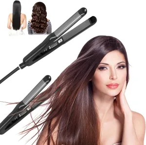 Hair Straightener Curler in One Titanium Steam Straightener Quick Heat 360° Rotating Cord for Professional