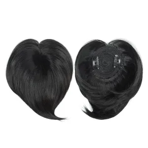 Hair Topper Hairpieces for Women Crown Toppers Hairpieces Clip in Hair Topper for Thinning Hair Synthetic Hair Extension 7inch Black
