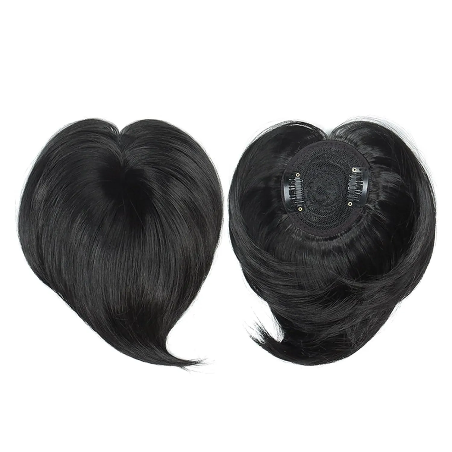 Hair Topper Hairpieces for Women Crown Toppers Hairpieces Clip in Hair Topper for Thinning Hair Synthetic Hair Extension 7inch Black