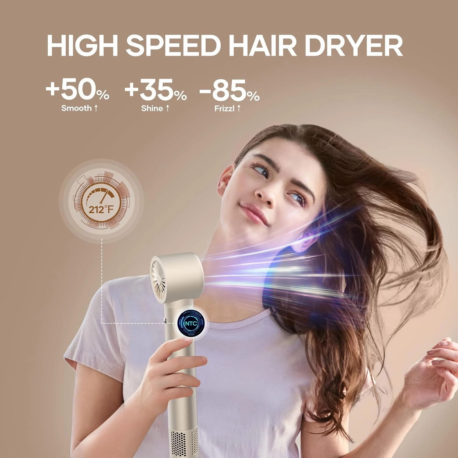Hair Dryer Brush TECHMERI 6 in 1 Blow Dryer Brush Ions, Detachable Hair Styler Tools, Auto Wrap Curler, Hot Air Brush for Drying, Straightening and Volumizing, High Speed