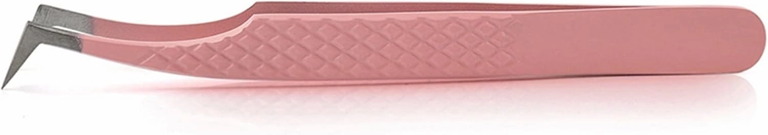 Hair Removal Tweezers Eyelash Tweezers Pink Stainless Steel Professional Super Hard high-Precision Eyelash Tweezers Eyelash Extension kit(Pink01)