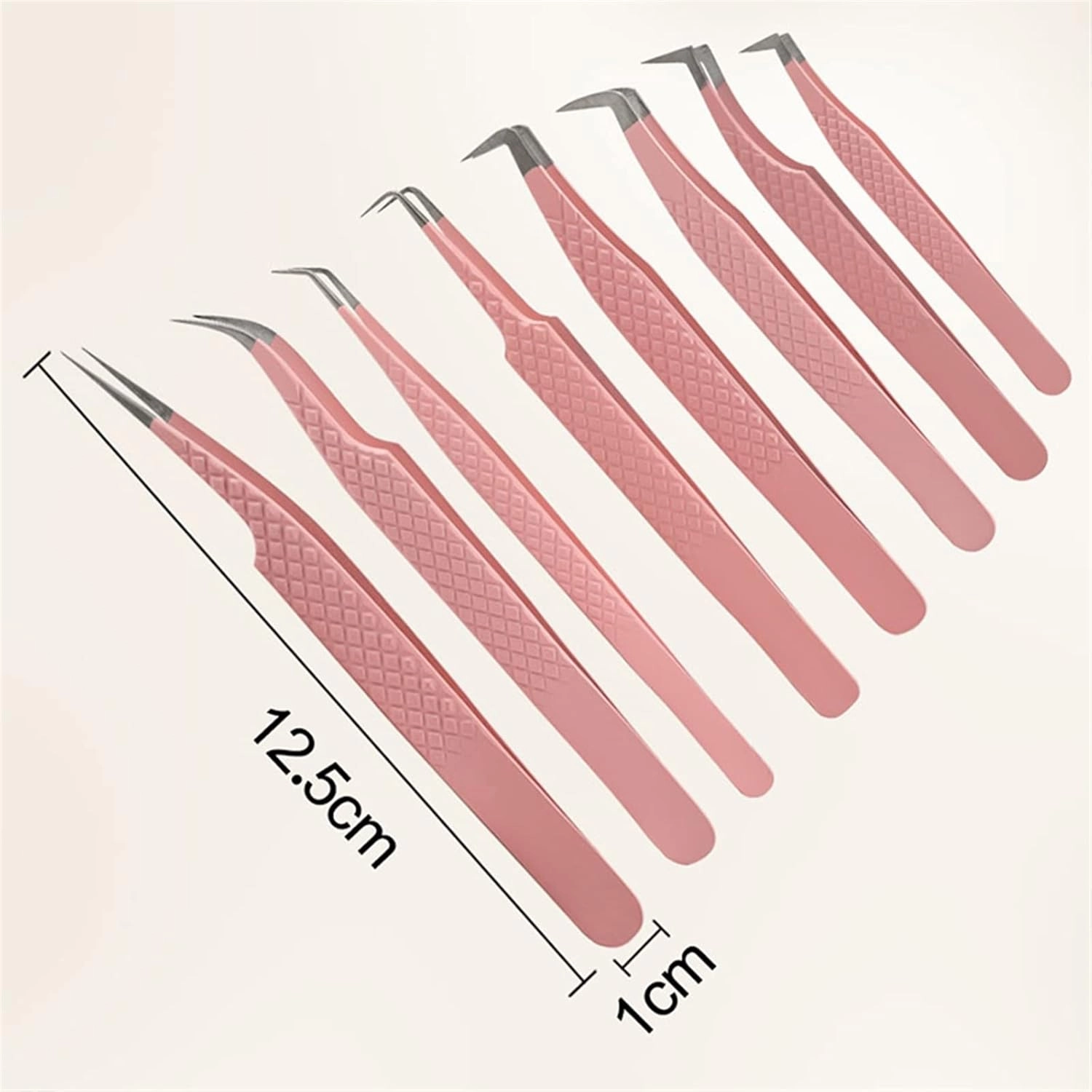 Hair Removal Tweezers Eyelash Tweezers Pink Stainless Steel Professional Super Hard high-Precision Eyelash Tweezers Eyelash Extension kit(Pink01)