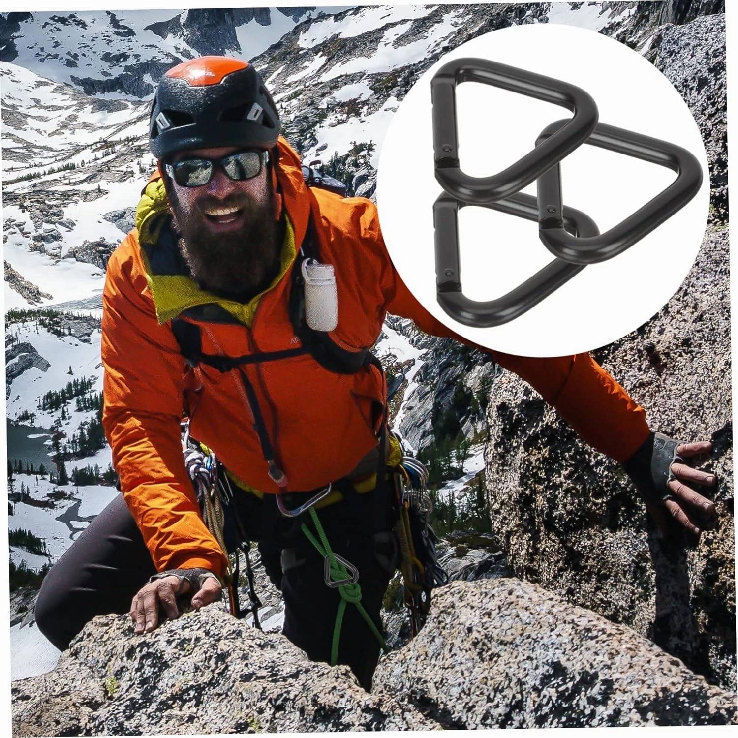 Happyyami Triangle Carabiner Big Carabiner Clip Mountain Climbing Buckle Hanging Buckles Carabiner Clip Large Key