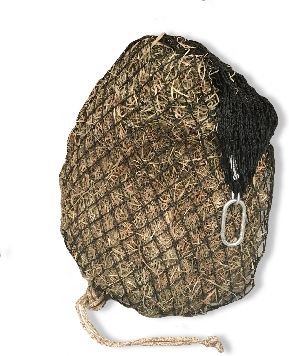 Hay Chix Hay Net for Horses | Slow Feed Hay Bag Feeder | Marine-Grade UV Treated Nylon | Holds 4-6 Flakes | Half Bale Net (1 3/4" Holes)