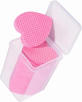 Heart-Shaped Lint Free Nail Wipes – 200 PCS Non-Woven Nail Polish Remover Pads, Eyelash Extension Glue Wipes, Soft Makeup Remover Cotton Pads for Nail Art Cleaning & Salon Use