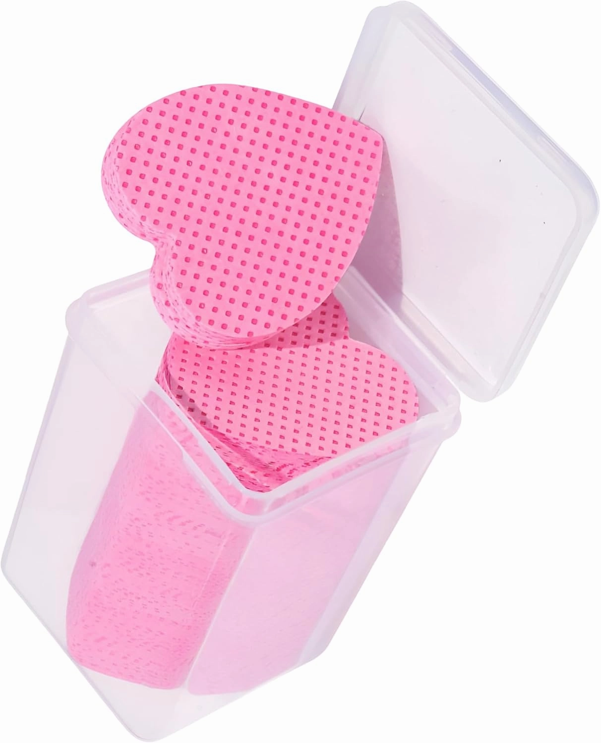 Heart-Shaped Lint Free Nail Wipes – 200 PCS Non-Woven Nail Polish Remover Pads, Eyelash Extension Glue Wipes, Soft Makeup Remover Cotton Pads for Nail Art Cleaning & Salon Use