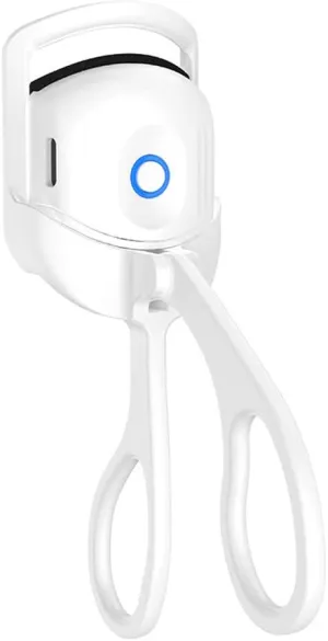 Heated Eyelash Curlers, Heated Eyelash Curler, Eyelash curlers, Electric Eyelash Curler, Rechargeable Electric Eyelash Curler, Eyelash Heated Curler with Quick Pre-Heat (White)