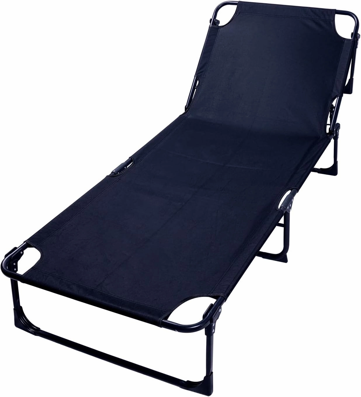 Heavy-Duty Folding Portable Camping Cot, 75-Inch Foldable Bed with Comfortable Dual-Sided Mattress and Pillow, Supports 400 lbs, Suitable for Home, Office, and Outdoor Use