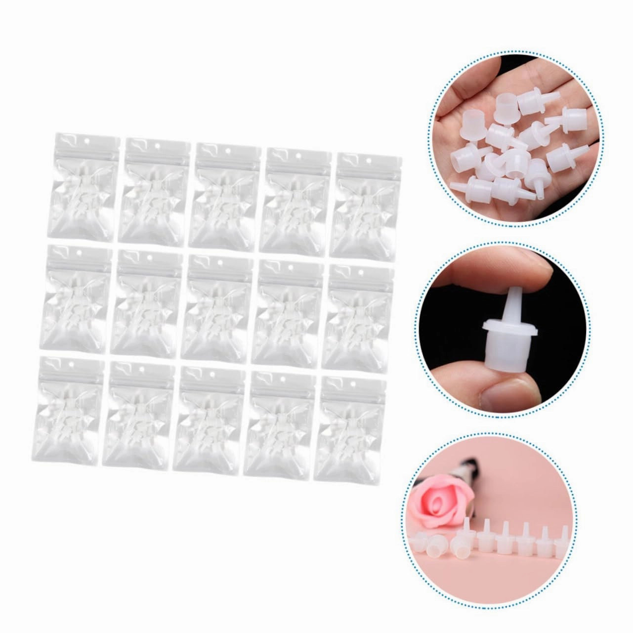 Hemoton 300pcs Eyelash Glue Bottle Mouth Practical Sealing Tips for Precision Application Lightweight Slim Design for Easy Use for Eyelash Extensions and Beauty Tools