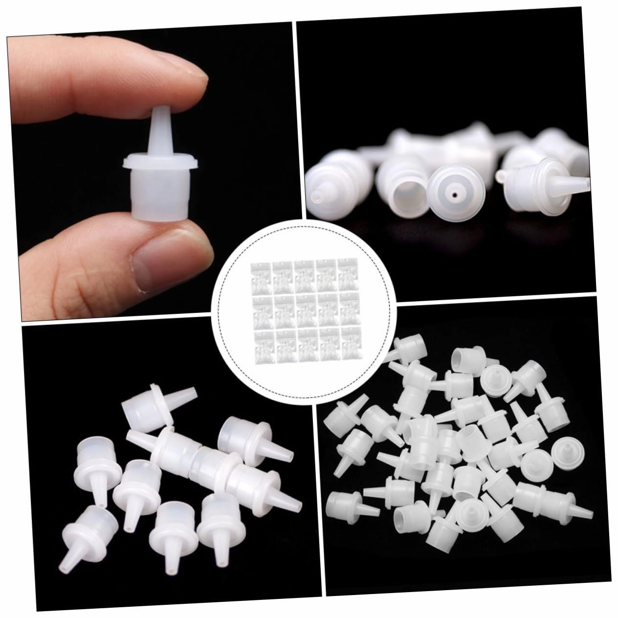 Hemoton 300pcs Eyelash Glue Bottle Mouth Practical Sealing Tips for Precision Application Lightweight Slim Design for Easy Use for Eyelash Extensions and Beauty Tools