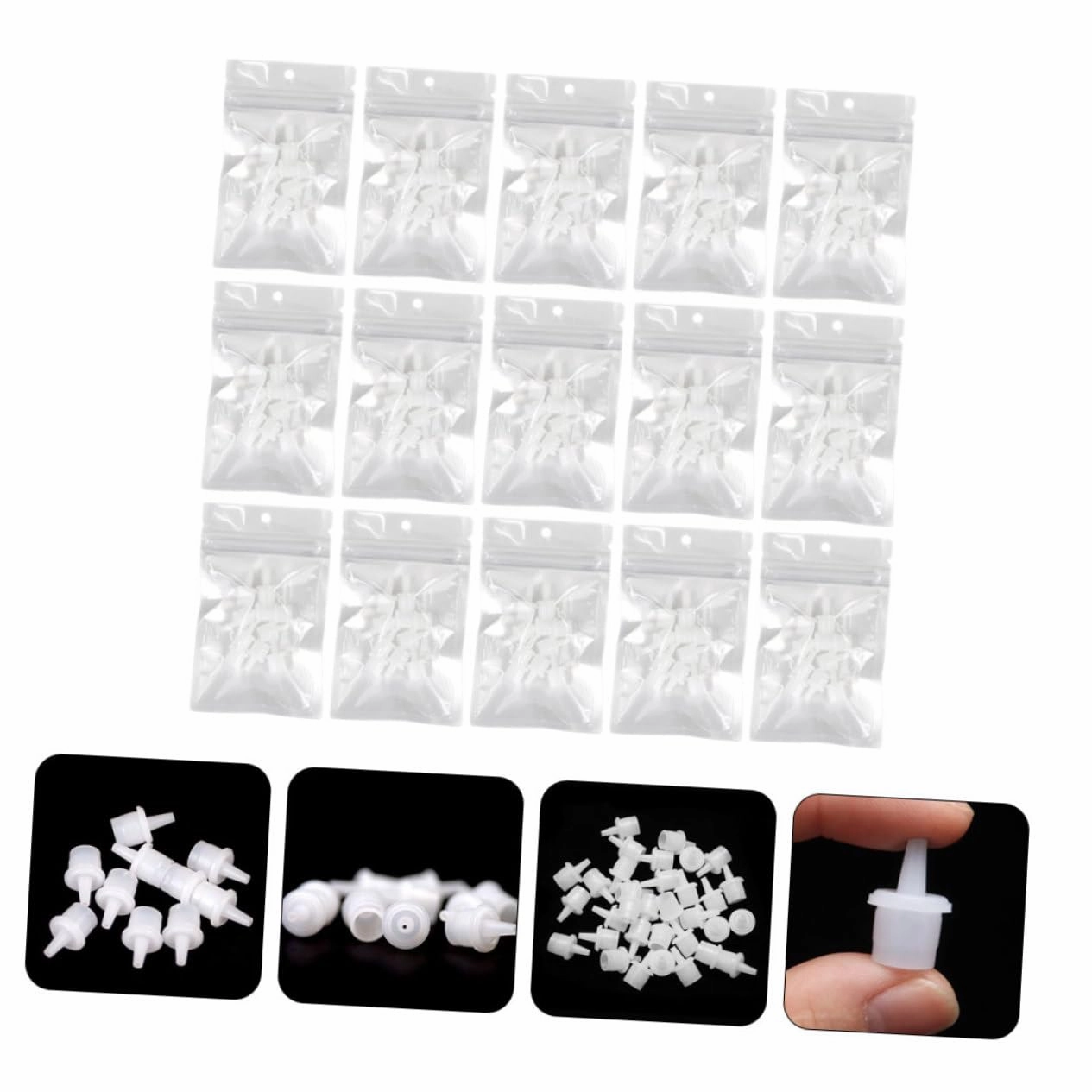 Hemoton 300pcs Eyelash Glue Bottle Mouth Practical Sealing Tips for Precision Application Lightweight Slim Design for Easy Use for Eyelash Extensions and Beauty Tools