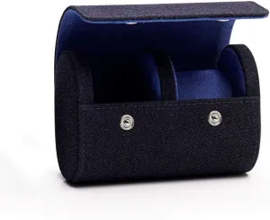 High-end Watch Storage Bag European Style Suede Artificial Leather Watch Box Simple Portable Mechanical Watch Travel Single and Double Watch Box Multi-Color Watch Carrying case (Yellow/Dark Blue/gre