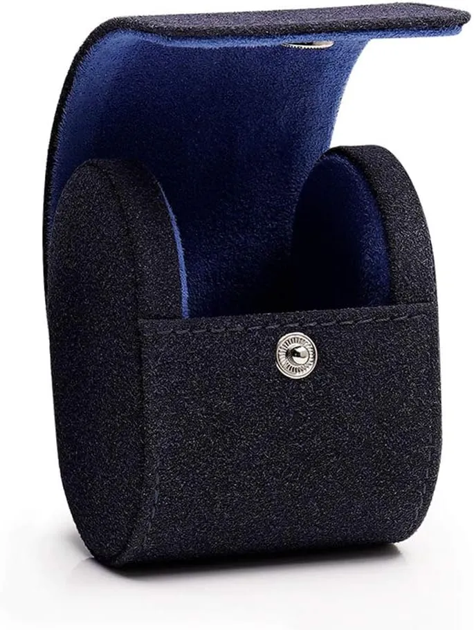 High-end Watch Storage Bag European Style Suede Artificial Leather Watch Box Simple Portable Mechanical Watch Travel Single and Double Watch Box Multi-Color Watch Carrying case (Yellow/Dark Blue/gre