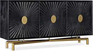 Hooker Furniture Living Room 69" Entertainment Console in Black Wood Finish