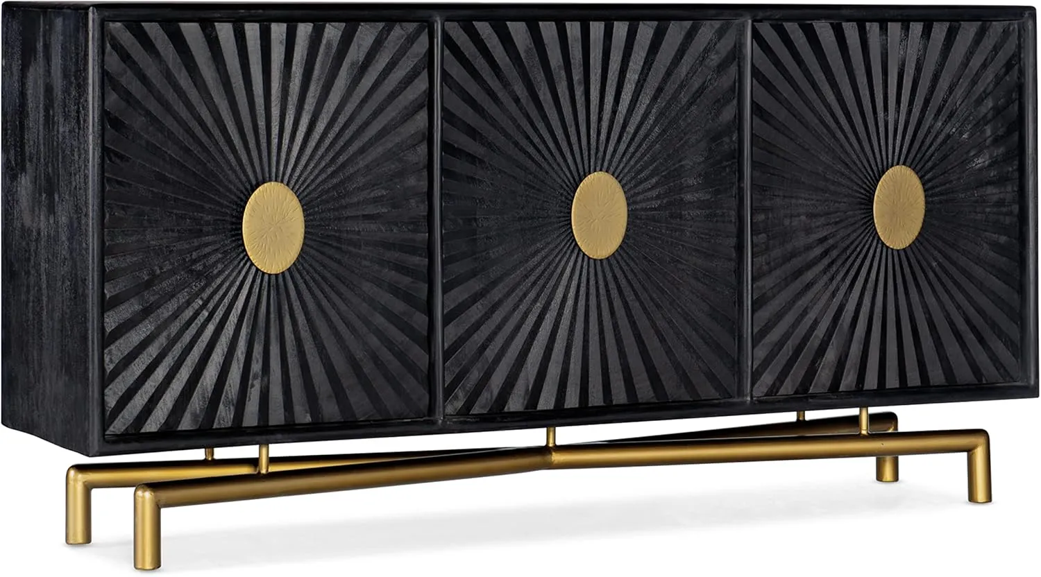 Hooker Furniture Living Room 69" Entertainment Console in Black Wood Finish