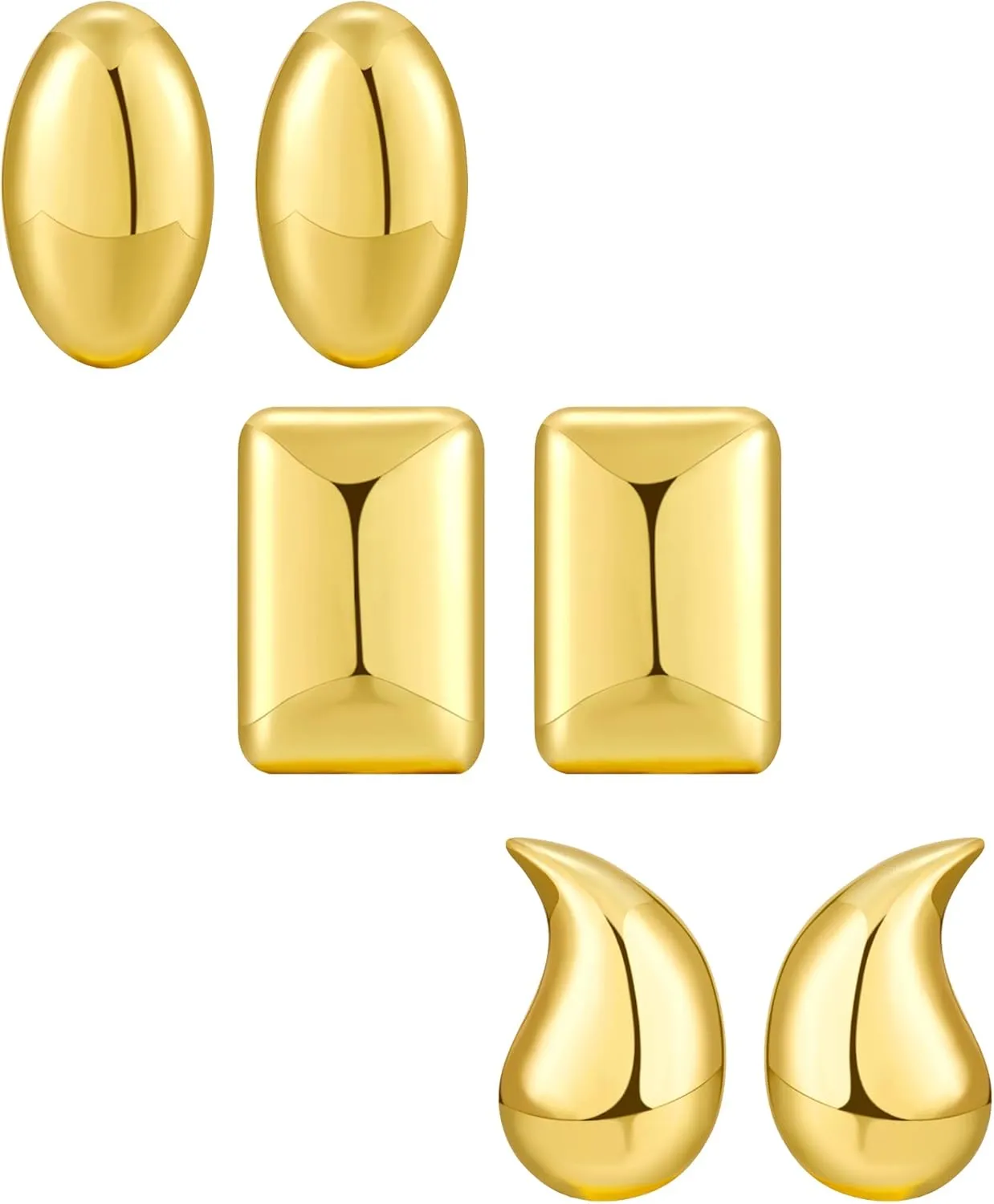 Howoo Stud Earrings Set for Women & Girls High Polished Smooth Earrings Howoo Daily Style