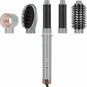 IG INGLAM MegaAIR Styler, 5 in-1 Professional Interchange Hair Dryer Brush 110,000 RPM Brushless BLDC Motor Ionic Hot Air Styler Volumizing and Shape, Gray