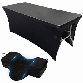 IMENE Lash Pillow and Lash Bed Cover for Lash Extensions- Memory Foam Lash Pillow with Neck and Back Support, Wipeable PU Leather Massage Table Cover