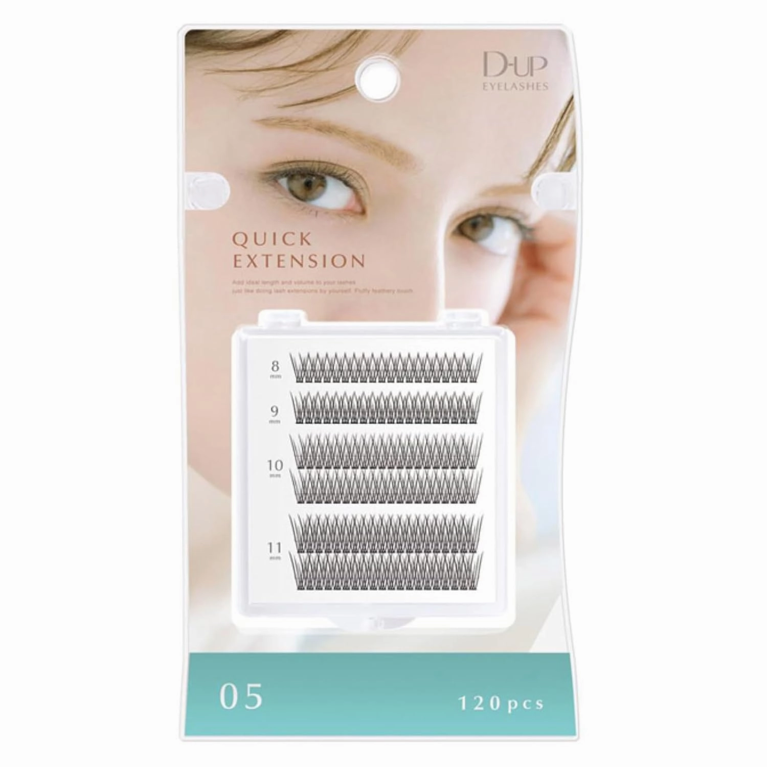 Individual Lash Extension, Quick Natural Look Volume False Eyelash Cluster, Fake Eyelashes All- Day Long Lasting Wear 120pc, 8mm/9mm/10mm/11mm, Japanese V Type Length, 05
