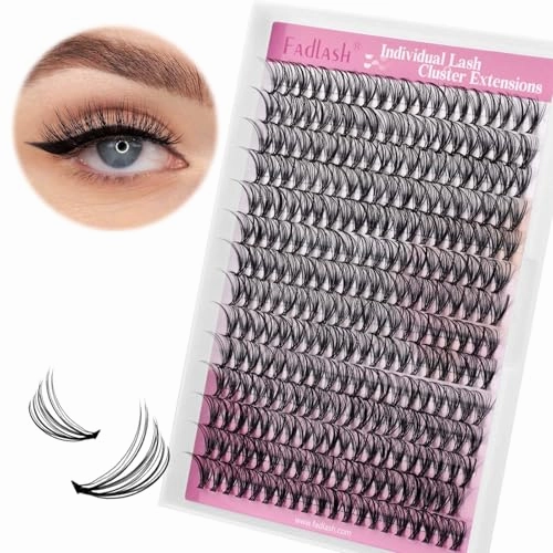 Individual Lashes Large Tray D Curl Lash Clusters 10D 20D 30D 40D Individual Lash Extensions Cluster Lashes Lash Extension Supplies Eyelash Clusters (20D-0.07D, 11mm)