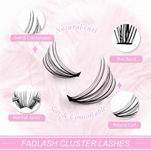 Individual Lashes Large Tray D Curl Lash Clusters 10D 20D 30D 40D Individual Lash Extensions Cluster Lashes Lash Extension Supplies Eyelash Clusters (20D-0.07D, 11mm)