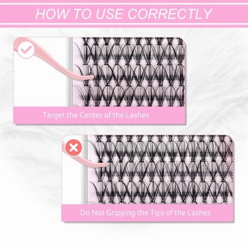 Individual Lashes Large Tray D Curl Lash Clusters 10D 20D 30D 40D Individual Lash Extensions Cluster Lashes Lash Extension Supplies Eyelash Clusters (20D-0.07D, 11mm)