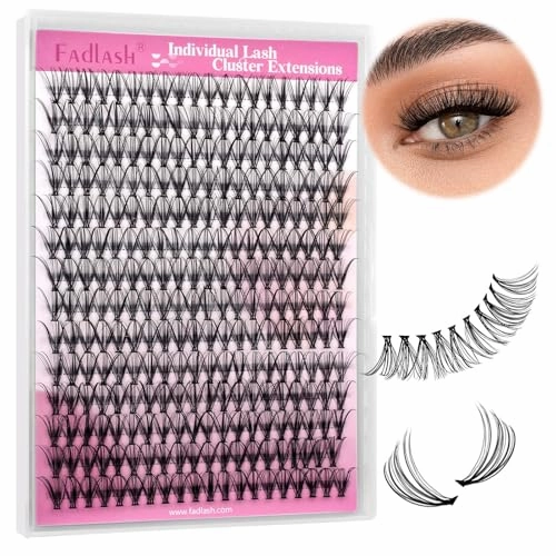 Individual Lashes Large Tray D Curl Lash Clusters 10D 20D 30D 40D Individual Lash Extensions Cluster Lashes Lash Extension Supplies Eyelash Clusters (20D-0.07D, 11mm)