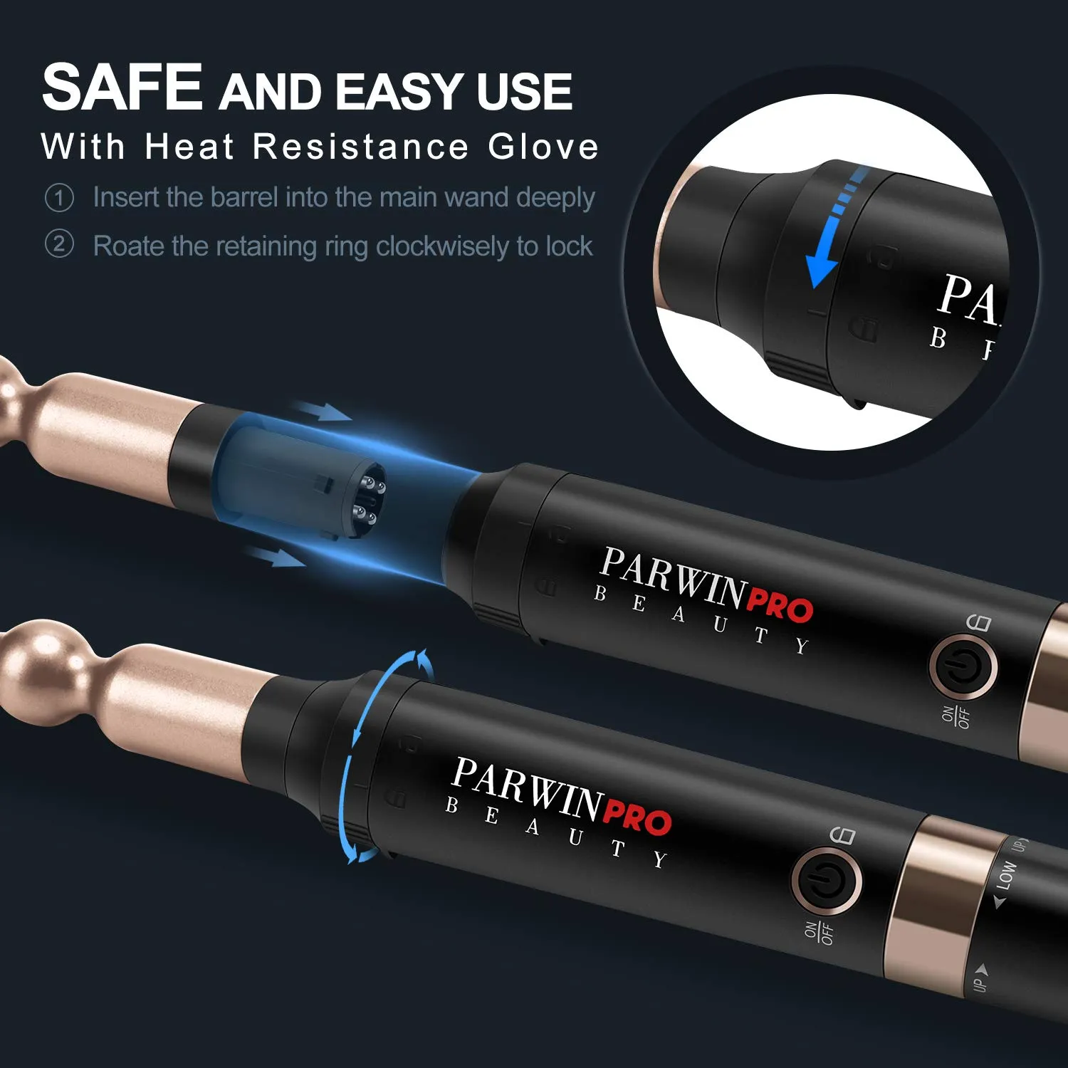Infrared 8 in 1 Curling Iron Set with 8 Ceramic Barrels Interchangeable, Hair Curler Wand for Long Hair, Professional Curling Wand Set with LED Temperature Control, Glove and 2 Hair Clips