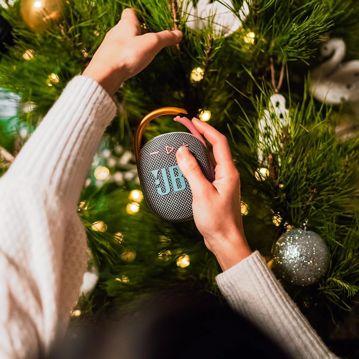 JBL Clip 4 - Portable Mini Bluetooth Speaker, big audio and punchy bass, integrated carabiner, IP67 waterproof and dustproof, 10 hours of playtime, speaker for home, outdoor and travel (Grey)