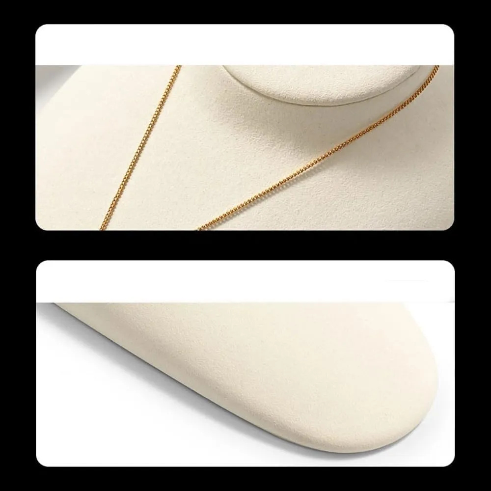 Jewelry Holder Stand Necklace Display Rack Oval Horizontal Portrait Neck Pendant Rack Jewelry Display Props Ring Holder Jewelry Display(Beige)