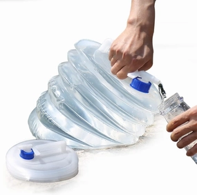 JOKIVTOU Transparent Collapsible Water Container,15L Folding Bucket,Camping Water Storage Carrier Jug for Outdoors,Camp Water Jug,Collapsible Kitchen Bucket,Portable Camping Bucket