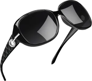Joopin Big Womens Sunglasses Polarized Trendy Sun Glasses Large Rectangle UV Protection Rhinestone Sunnies