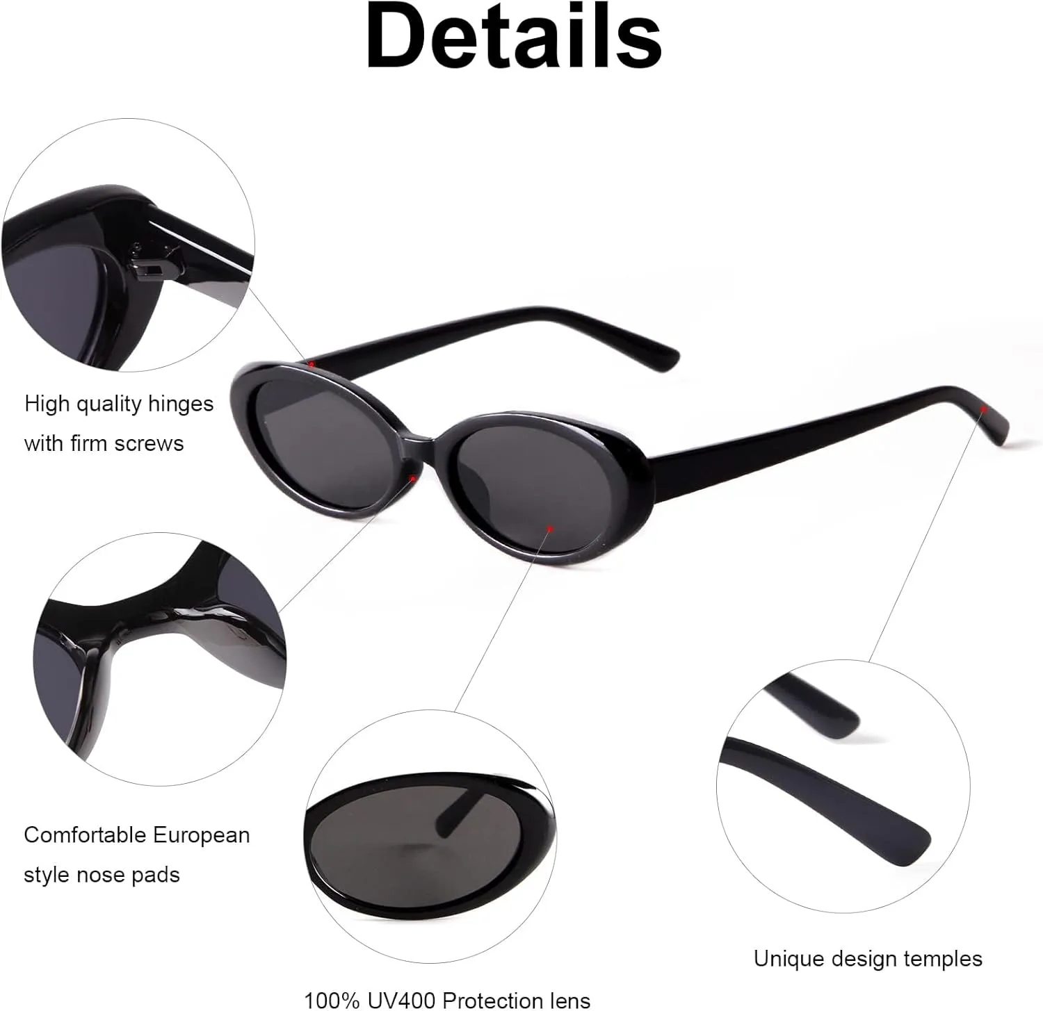 JUDOO Tiny Small 90s Sunglasses for Women Men Retro Oval Tinted Glasses
