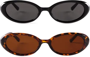JUDOO Tiny Small 90s Sunglasses for Women Men Retro Oval Tinted Glasses