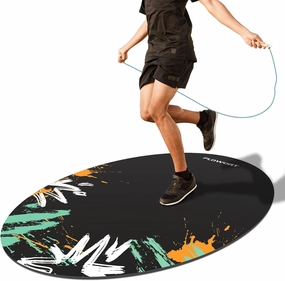 Jump Rope Mat Large Rubber Exercise Indoor Outdoor Shock Absorbing Non-Slip Oval Design for Floor & Rope Protection, Workout for Home Gym Flooring