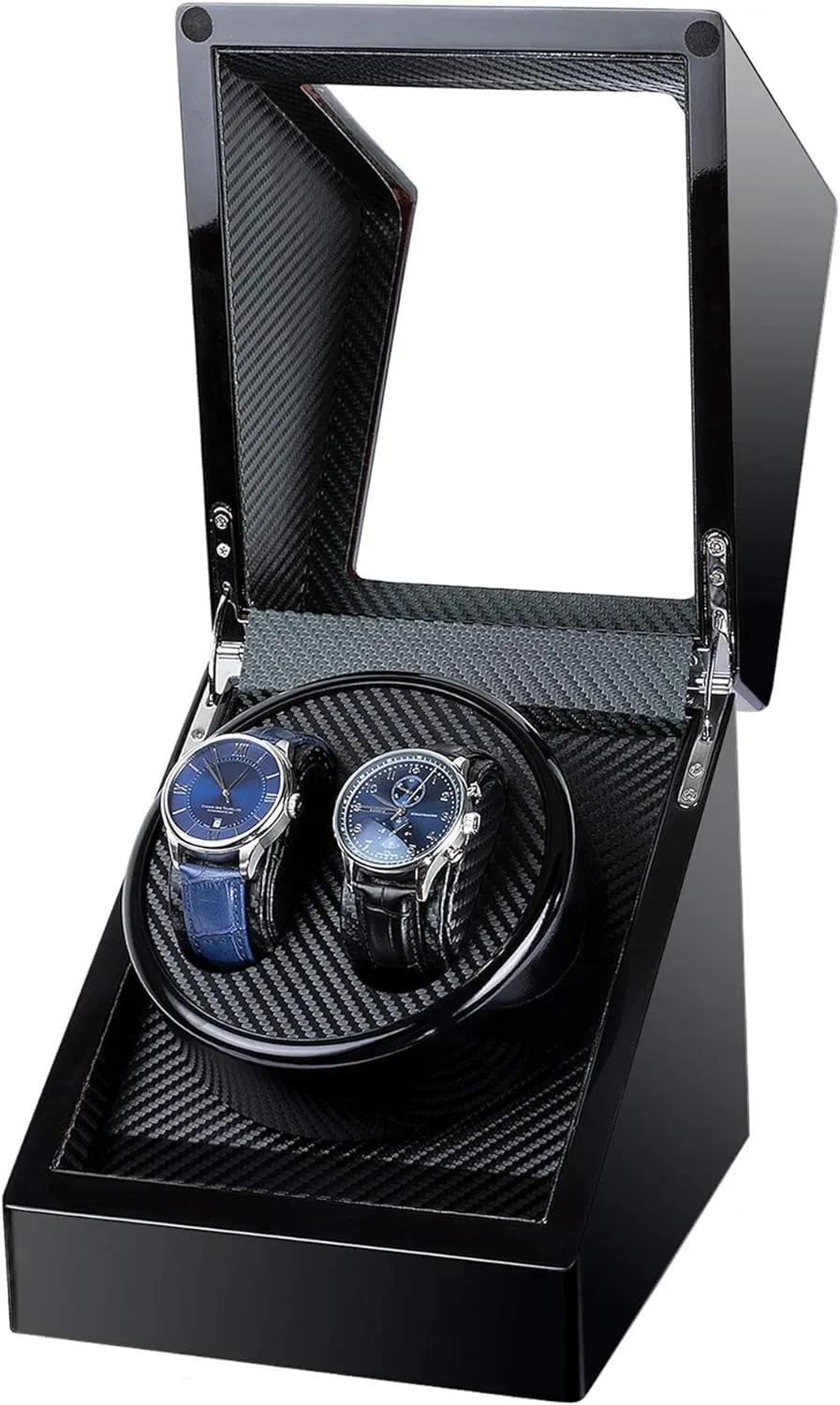 Kalawen Watch Winder for Rolex, Automatic Watch Winder Box, Double Watch Winder with Japanese Quiet Motor Battery Powered or AC Adapter Black