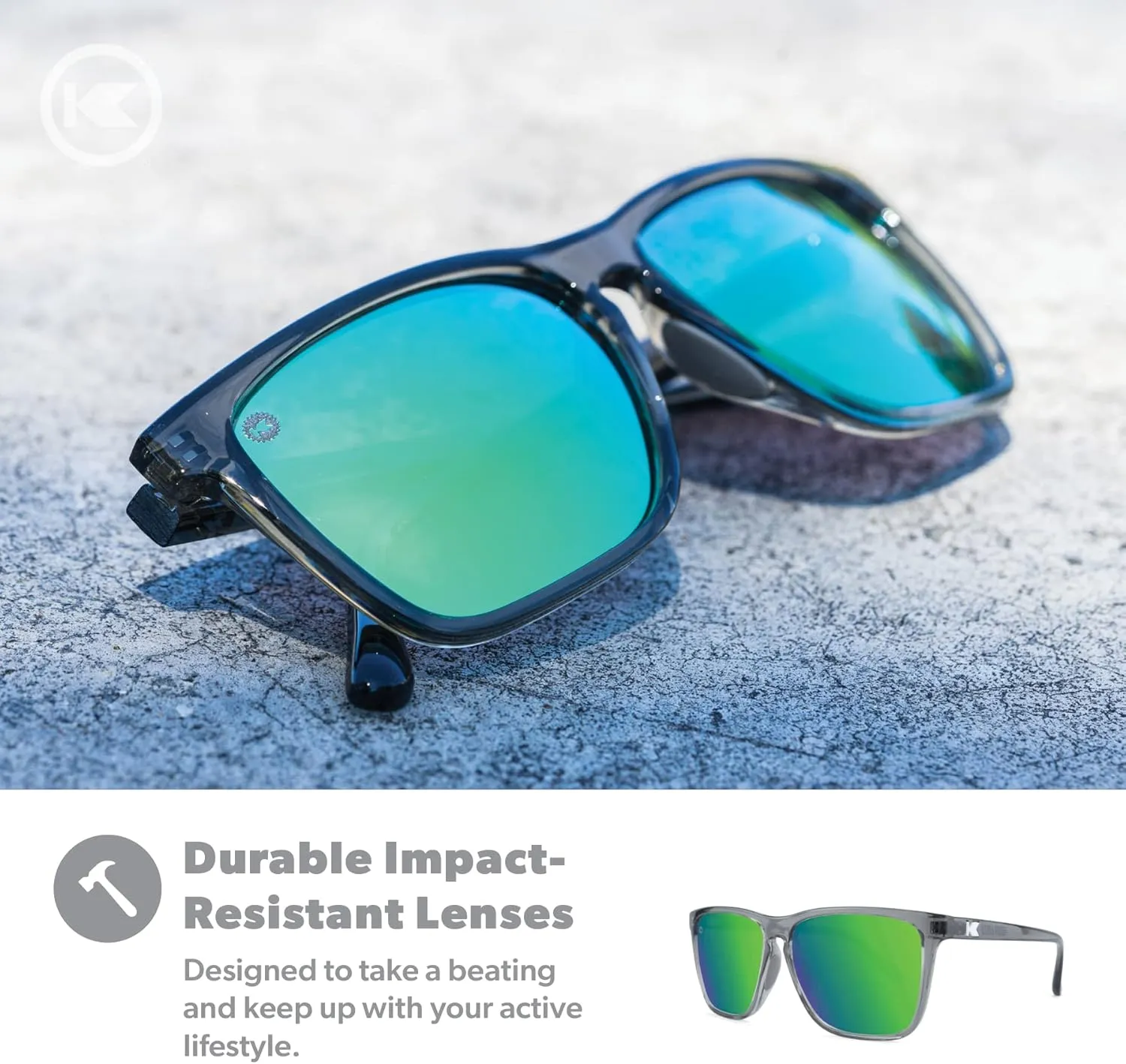 Knockaround Fast Lanes and Sport Polarized Sunglasses for Men & Women - Impact Resistant Lenses & Full UV400 Protection