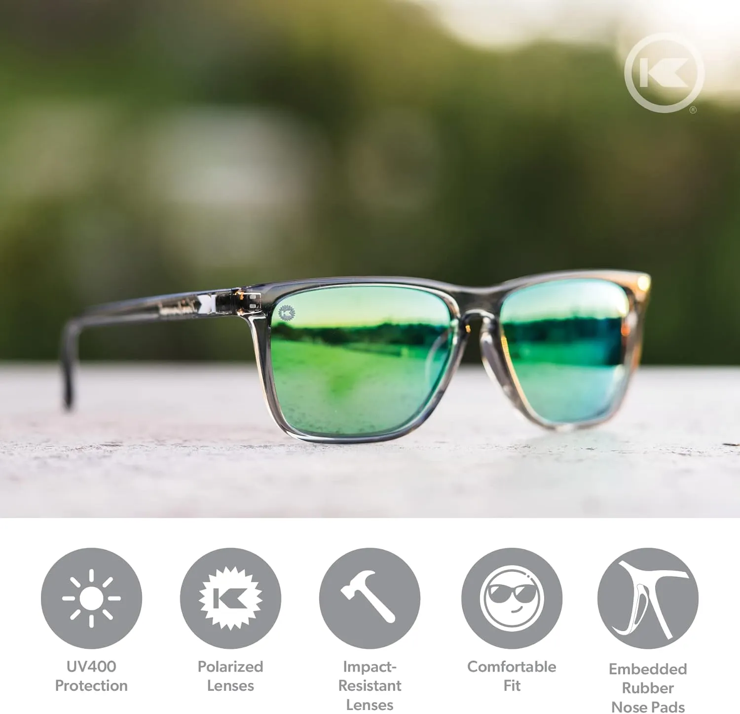 Knockaround Fast Lanes and Sport Polarized Sunglasses for Men & Women - Impact Resistant Lenses & Full UV400 Protection