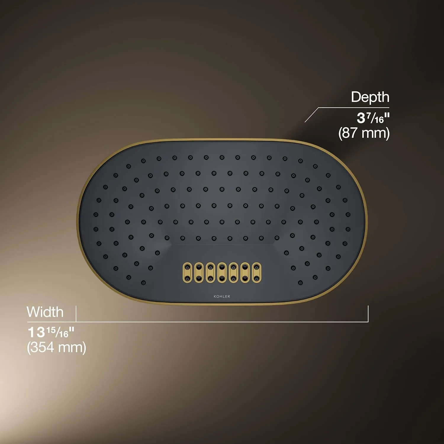 KOHLER Statement Oval 14 in. Two-Function 2.5 Gpm With Katalyst Air-Induction Technology
