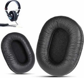 Krone Kalpasmos Replacement Ear Pads for Sony MDR-7506, Classic Wrinkle PU Leather Foam Cushion, Also Fit Sony MDR 7506 MDR-V6 MDR-V7 MDR-CD900ST Headphones, Black