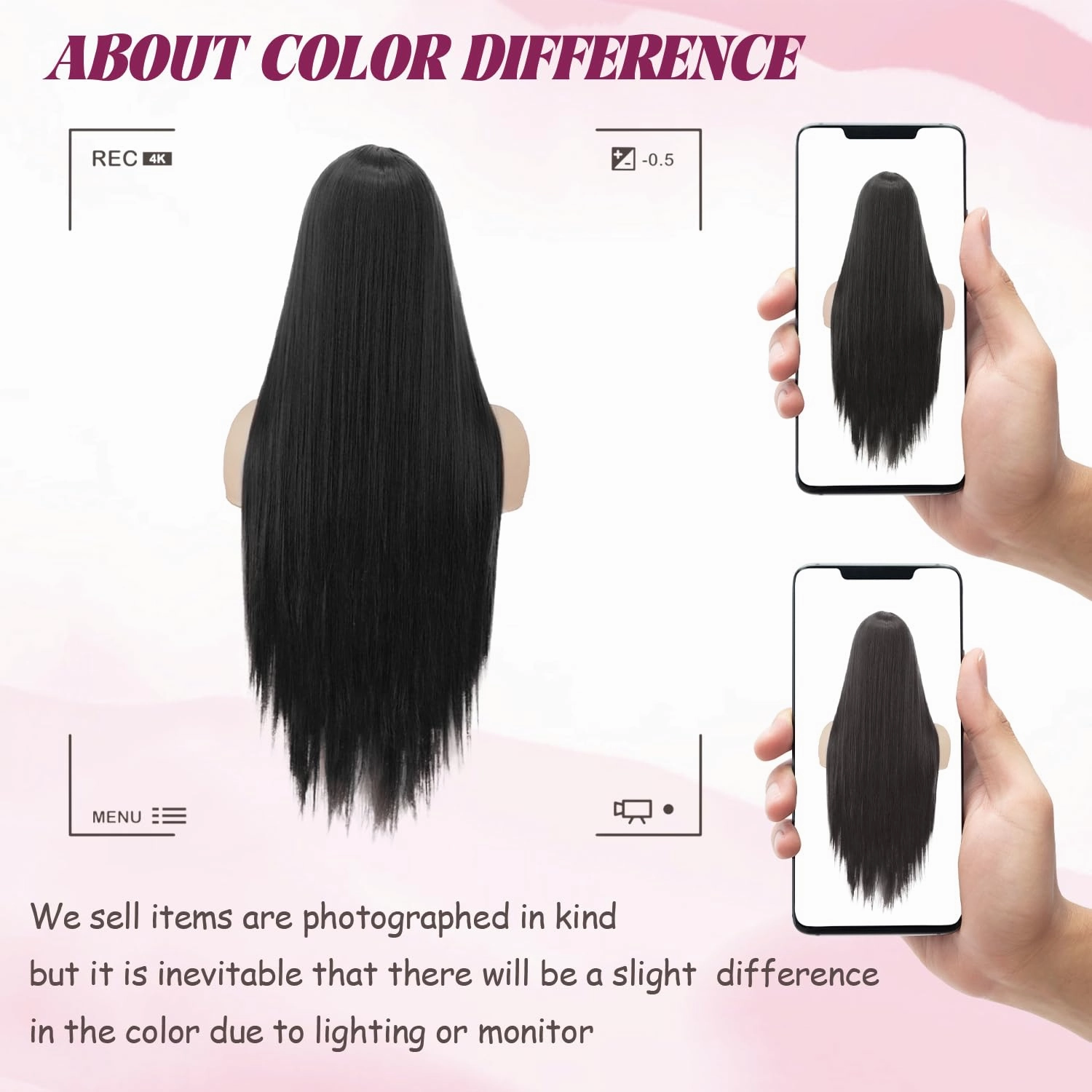 L'veetie Long Black Wig, 13x6 Lace Front Straight Wig, 28 inch Middle Part Wig with Pre-Plucked Natural Hairline, Synthetic Heat Resistant Wigs for Women Daily Party Use