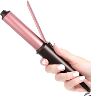 LANDOT Mini Curling Iron Hair Curler: 1 Inch Small Curling Wand for Short Hair - Travel Size Dual Voltage 100-240V for Worldwide Use - Adjustable Temperature for All Hair Types