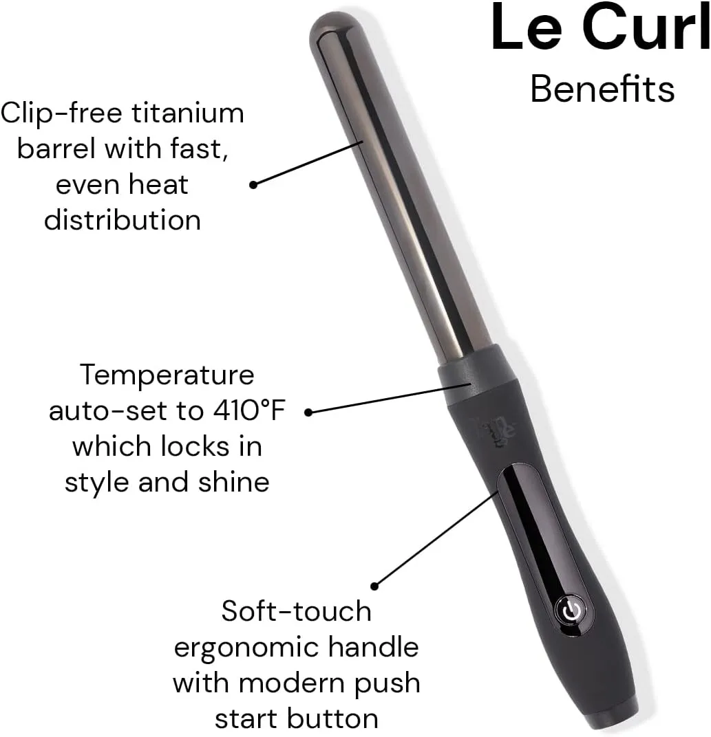 L'ANGE Hair Le Curl 25 MM Titanium Curling Wand | Professional 1 Inch Curling Iron for All Hair Types | Clip Free Hair Curler | Best Curling Wand for Tighter Curls & Beach Waves