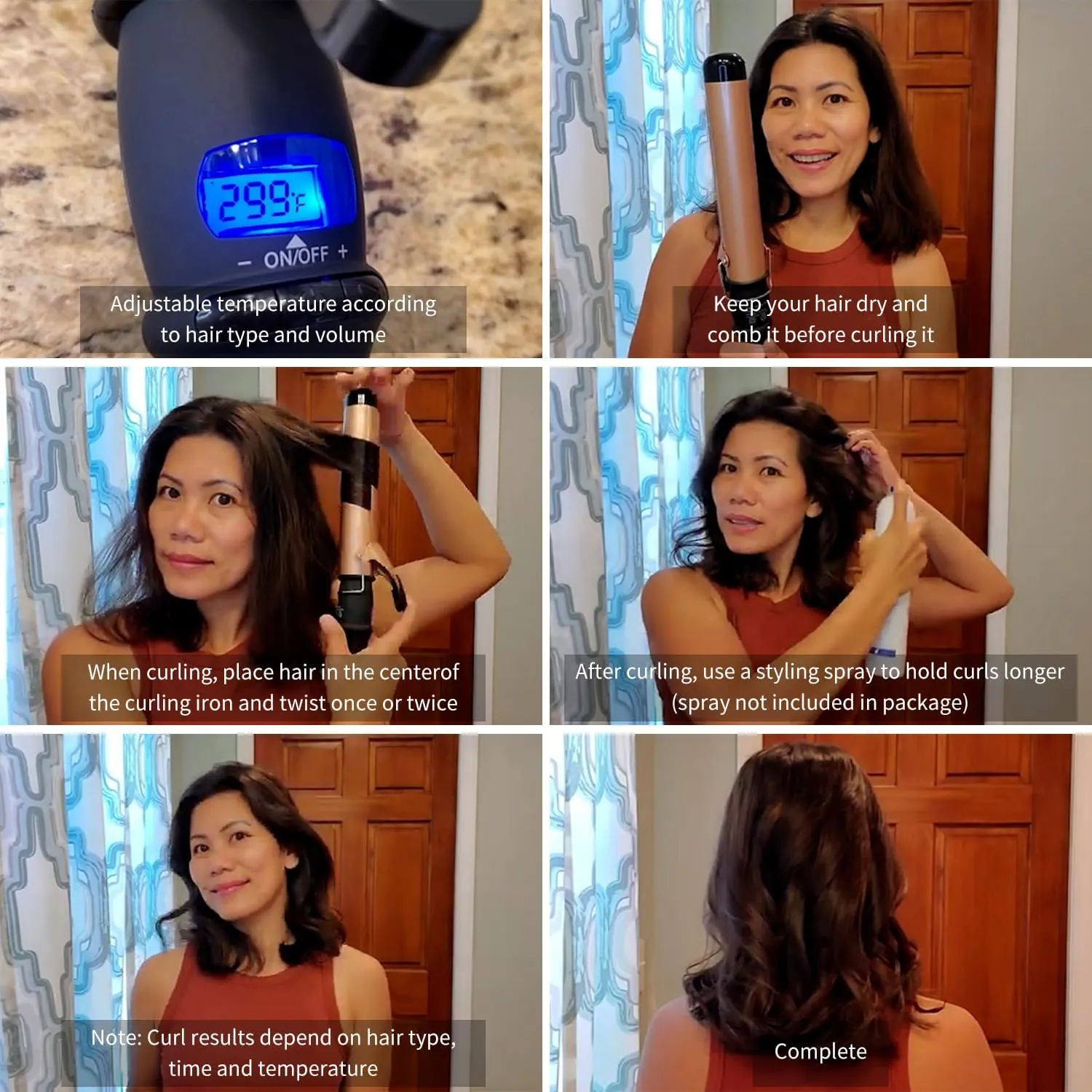 Large Ceramic Curling Wand - 1 1/2 inch Barrel with LCD Digital Temperature Control, Travel-Friendly Design with Heat-Resistant Glove - Versatile Beach Waver for Big, Bouncy Curls for Women