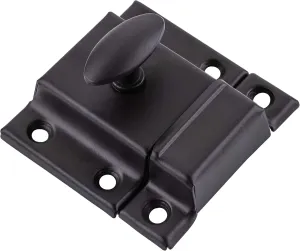 Large Stamped Oil Rubbed Bronze Cabinet Door Latch - 2 1/8" × 2 1/8" - Pack of 6 - Spring Loaded Cupboard Door Latch with Oval Turn - Vintage Cabinet Hardware | UA-140-LOB (6)