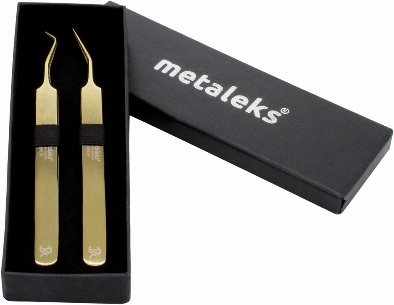 LARGE 14CM Professional Eyelash Extension Tweezers - Japanese Steel - Golden Titanium Coated - Light in Weight - Best for Salon Masters.