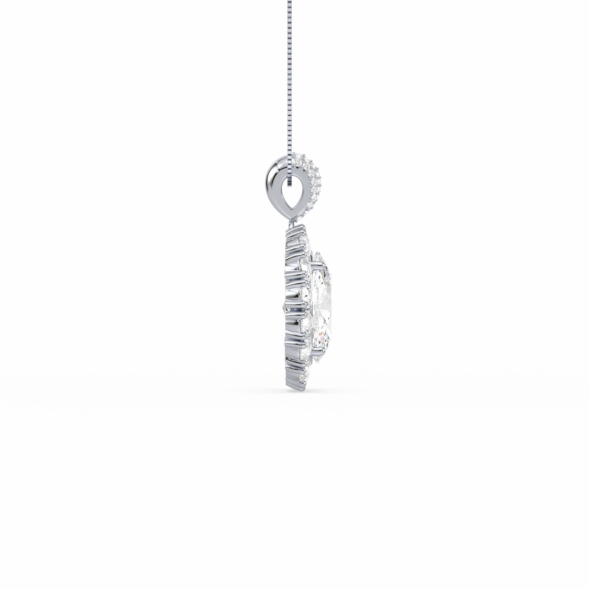 Large Blue Oval Solitaire Pendant